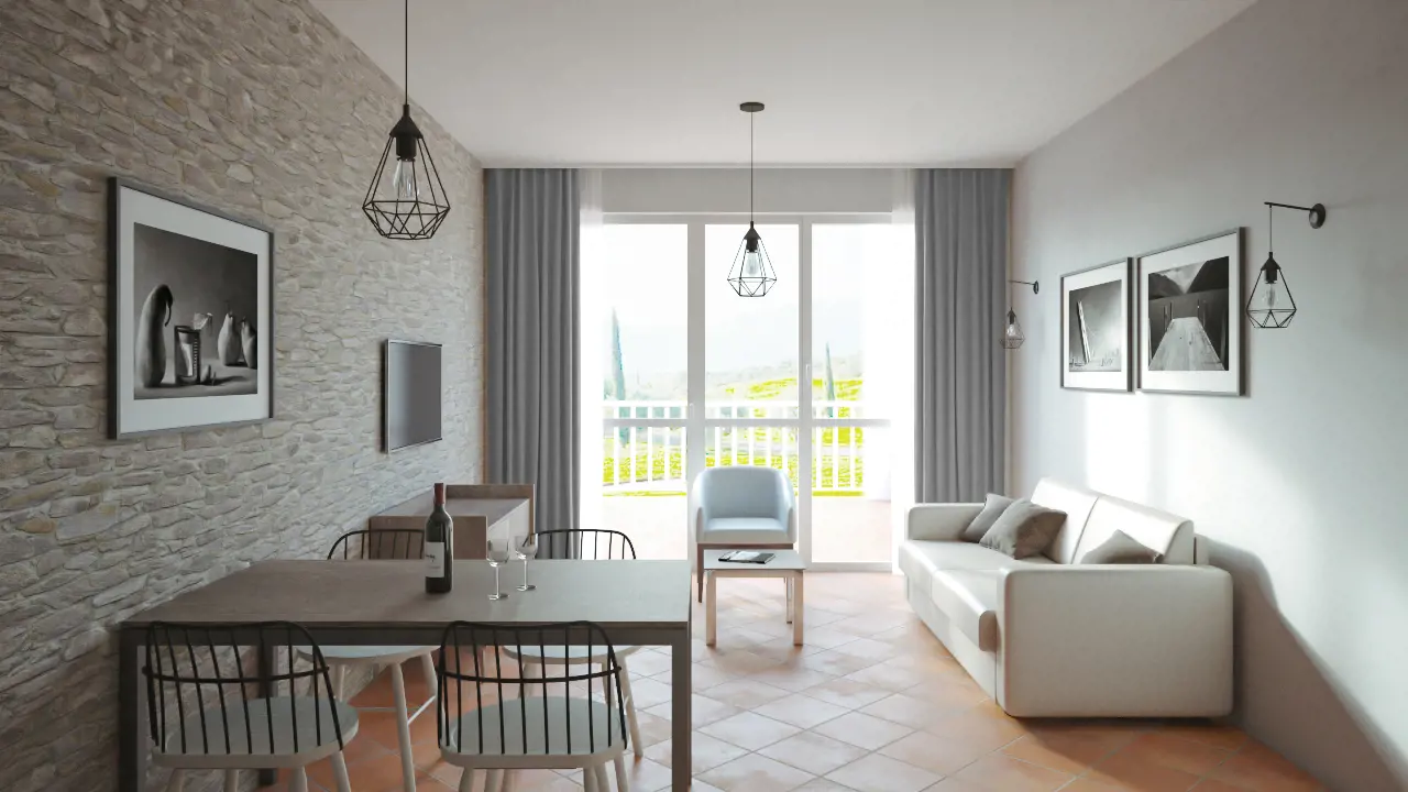 Living area of a resort apartment
