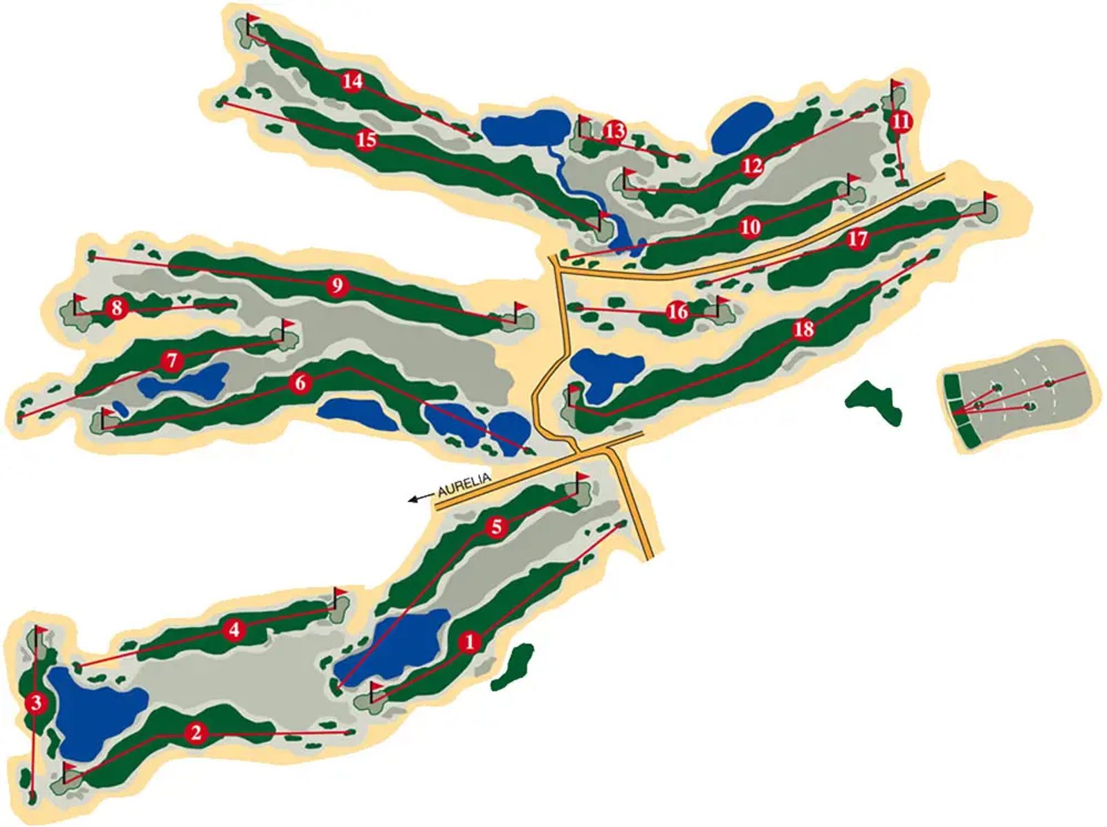 Course map, Golf Club Toscana, 18 holes